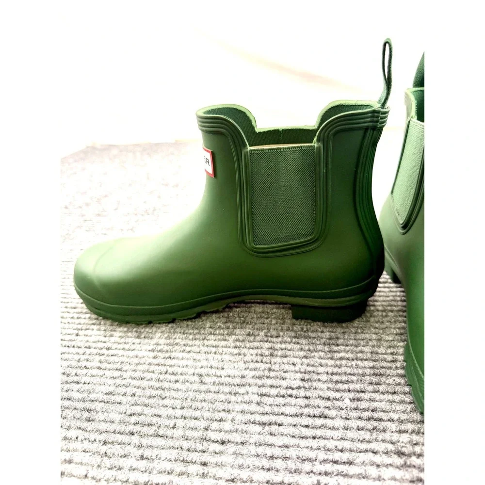 Hunter Original Chelsea Low Rain Boot Women's Size 7 Waterproof Green New In Box